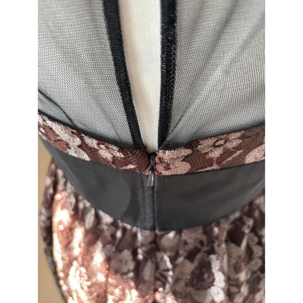 Brown floral print lace ANTHROPOLOGIE FROCK! BY TRACY REESE A-line dress size 8 - Picture 11 of 14